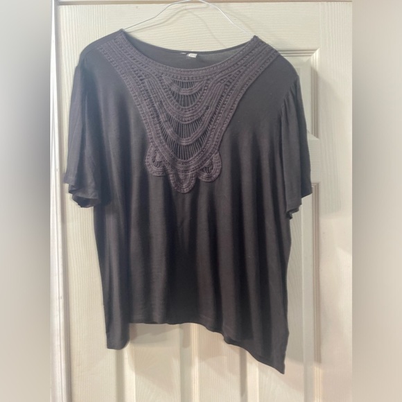 Women’s plus size t-shirt top knit front round neck short sleeve blouse 2x 22/24 - Picture 1 of 9